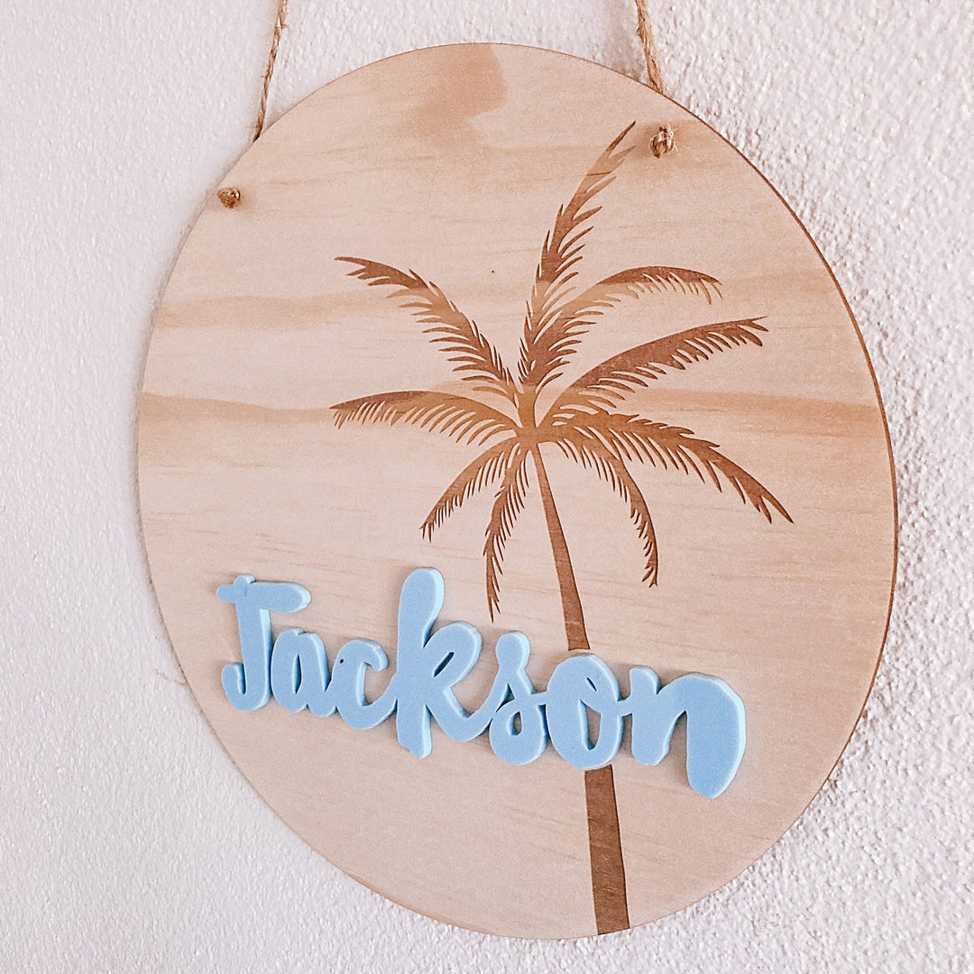 Palm Tree Bedroom Sign - ShartrueseBedroom Sign