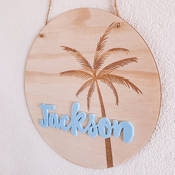 Palm Tree Bedroom Sign - ShartrueseBedroom Sign