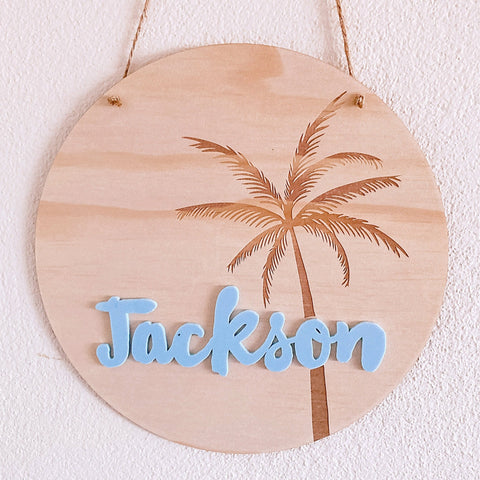 Palm Tree Bedroom Sign - ShartrueseBedroom Sign