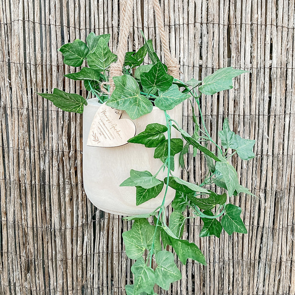 kiri wood hanging planter Paulownia Wood Belly Hanging Planter