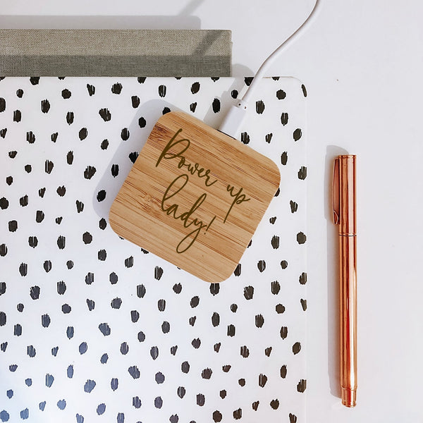 Personalised Bamboo Wireless Charger - Shartruese