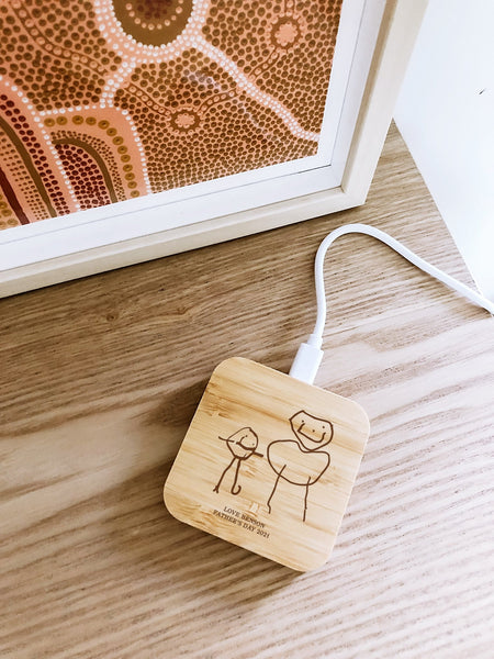 Personalised Bamboo Wireless Charger - Shartruese