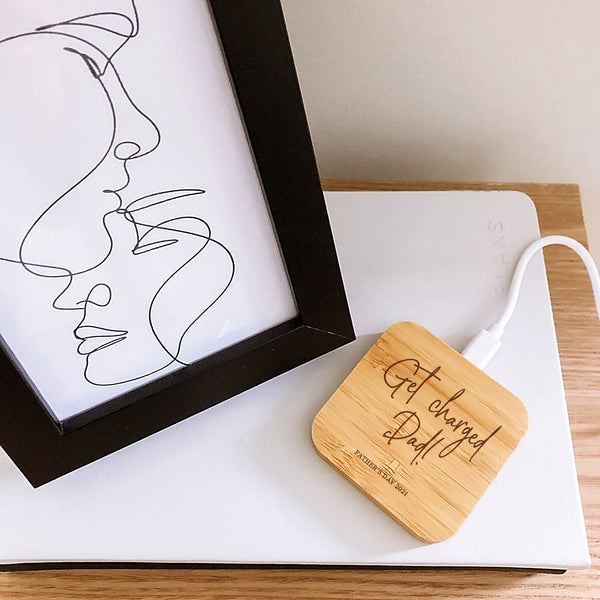 Personalised Bamboo Wireless Charger - Shartruese