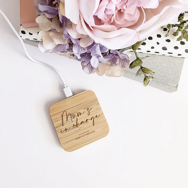 Personalised Bamboo Wireless Charger - Shartruese