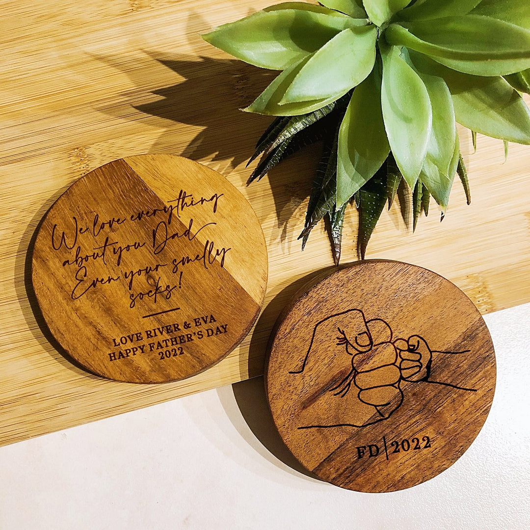 Personalised Hard Wood Coaster - Shartruese