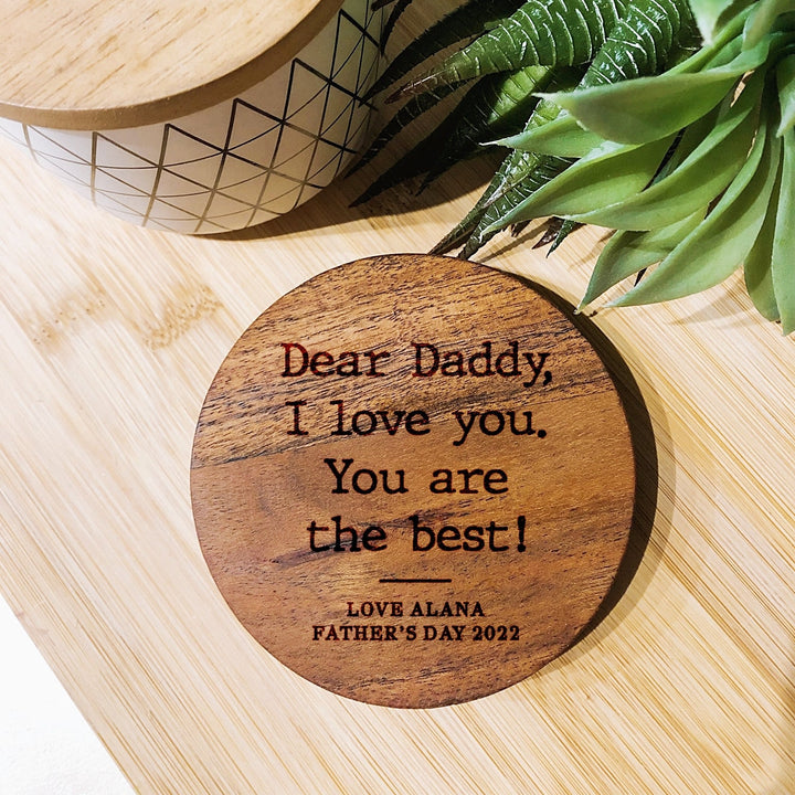 Personalised Hard Wood Coaster - Shartruese