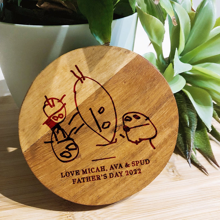 Personalised Hard Wood Coaster - Shartruese