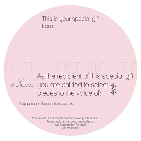Shartruese Gift Certificate - ShartrueseGift Cards