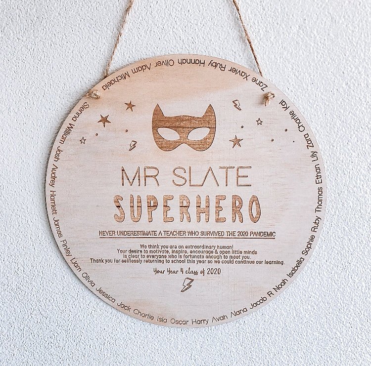 Superhero Group Teacher Gift Plaque - ShartrueseTeacher Gift