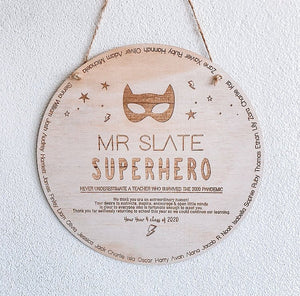 Superhero Group Teacher Gift Plaque - ShartrueseTeacher Gift