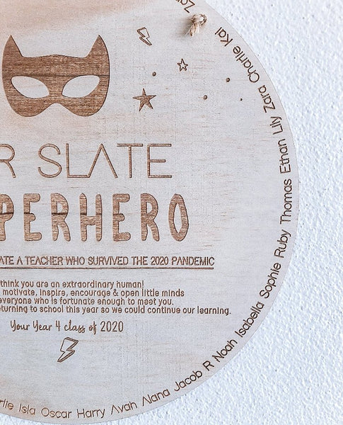 Superhero Group Teacher Gift Plaque - ShartrueseTeacher Gift