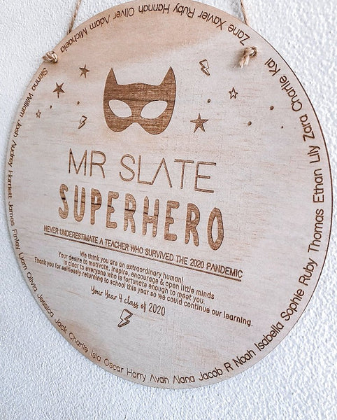 Superhero Group Teacher Gift Plaque - ShartrueseTeacher Gift