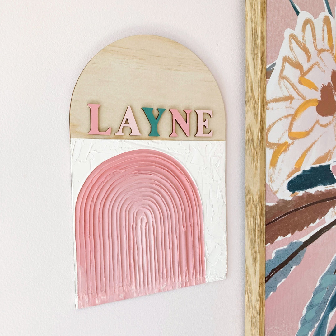 Textured Rainbow Arch Plaque - ShartrueseTextured Art