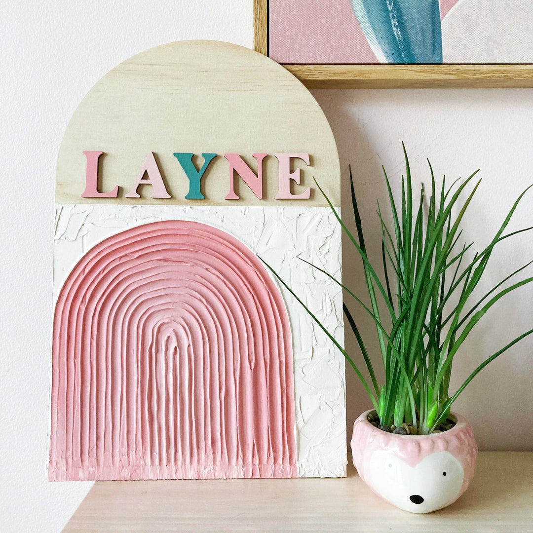 Textured Rainbow Arch Plaque - ShartrueseTextured Art