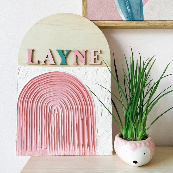 Textured Rainbow Arch Plaque - ShartrueseTextured Art