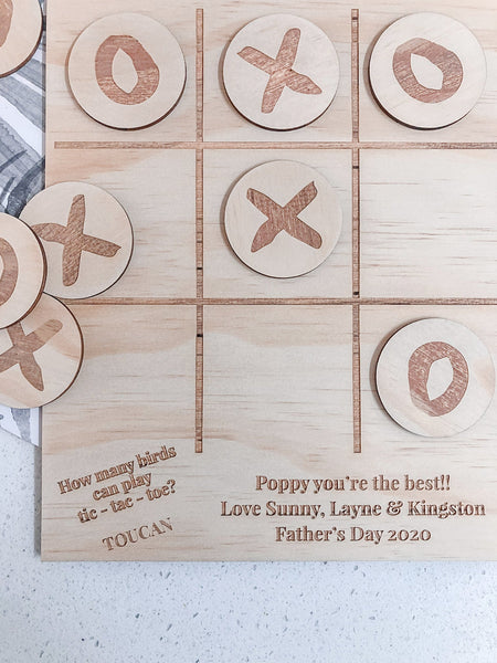 Tic DAD/POP/TAC Toe Game Board - ShartrueseHome Decor