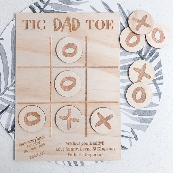 Tic DAD/POP/TAC Toe Game Board - ShartrueseHome Decor