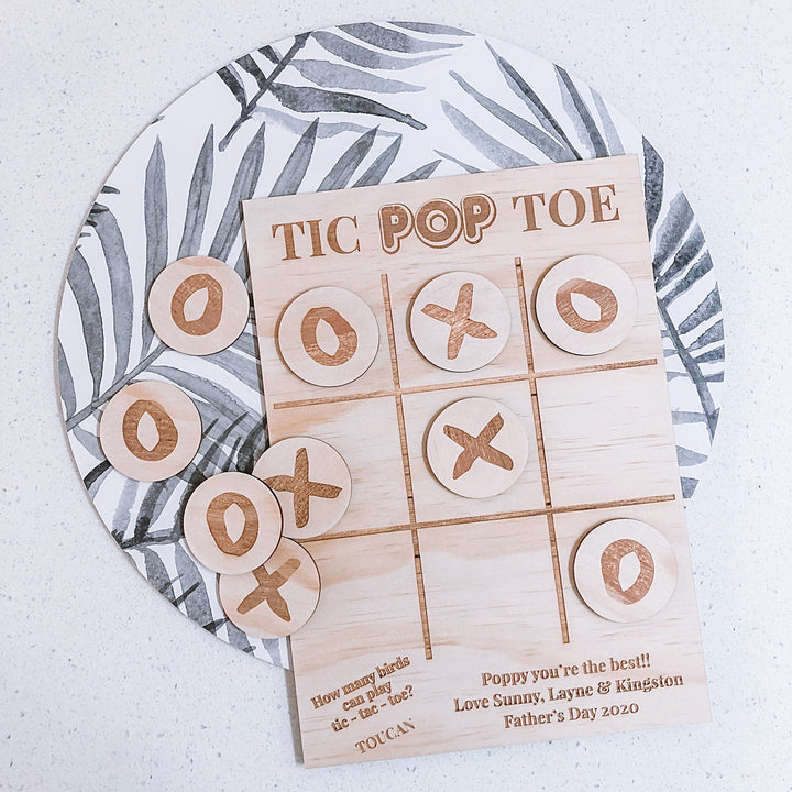 Tic DAD/POP/TAC Toe Game Board - ShartrueseHome Decor
