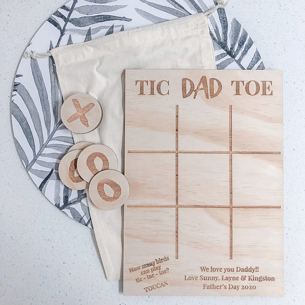 Tic DAD/POP/TAC Toe Game Board - ShartrueseHome Decor